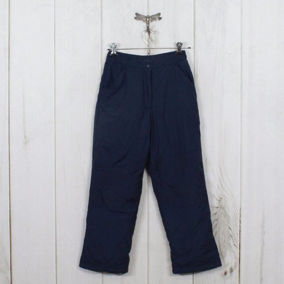 L.L. Bean Bottoms Ll Bean Navy Blue Elastic Waist Zip Insulated